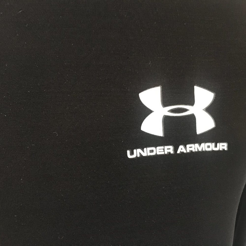 Under Armour Size L Black Mock Neck Compression Long Sleeve Shirt Mens Elastane - Picture 3 of 10